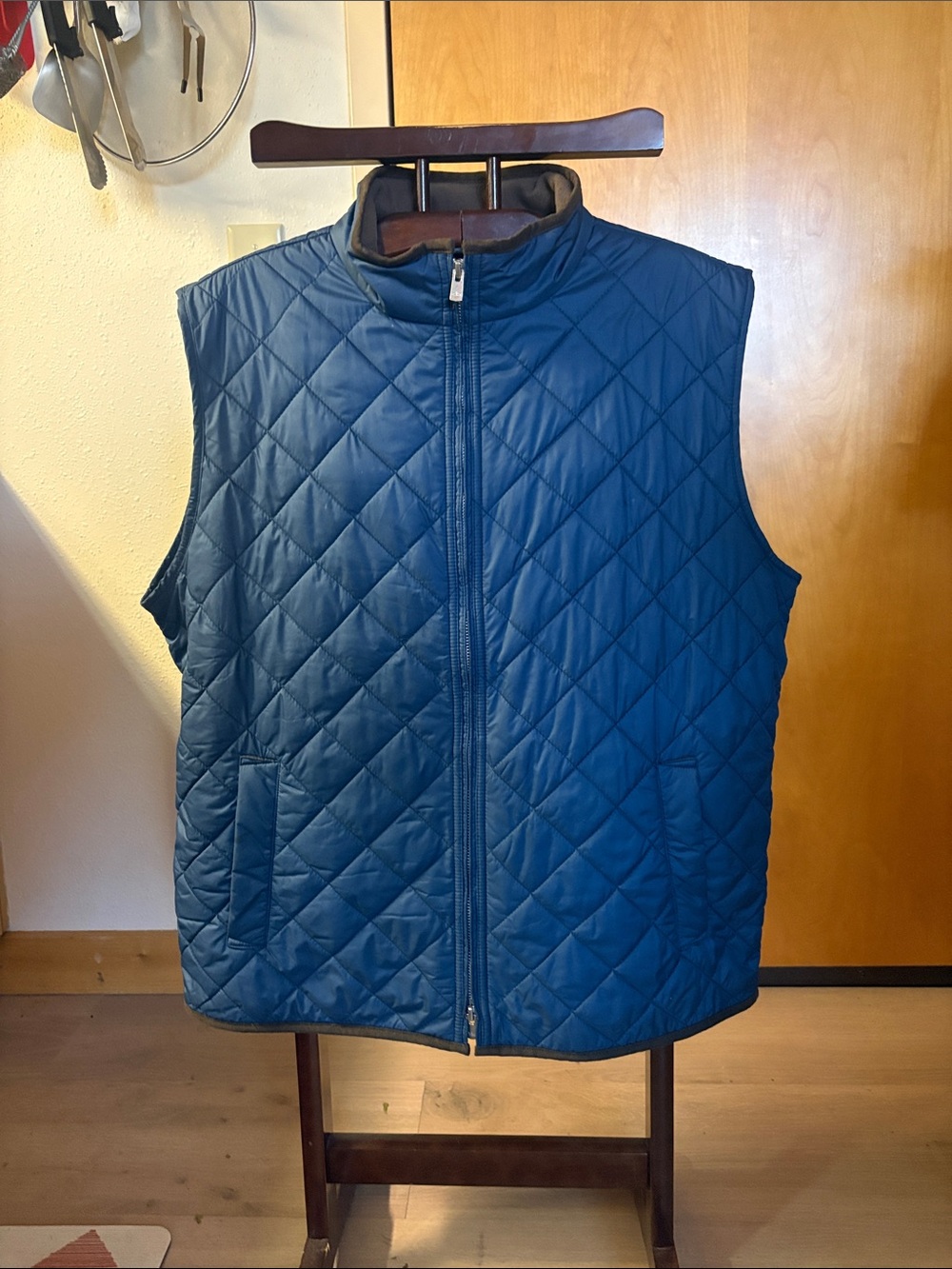 Men's Quilted Blue Vest Jacket